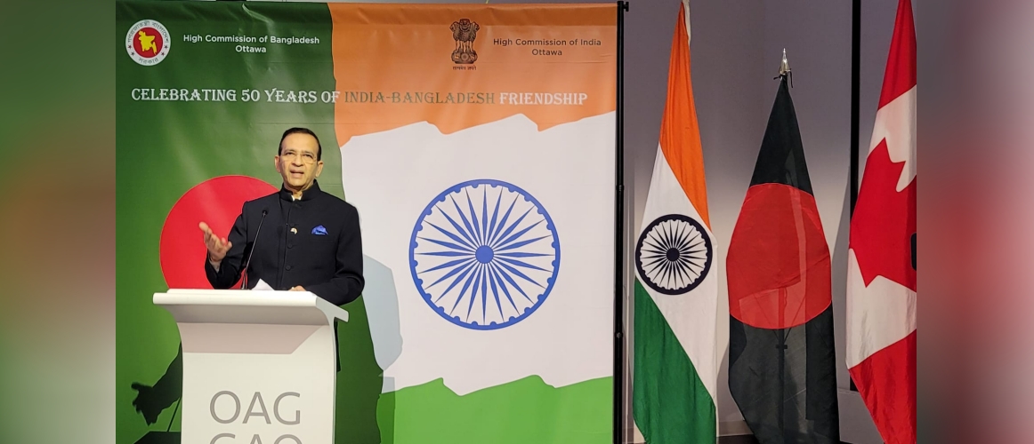  High Commission of India, Ottawa celebrated Maitree Diwas 2021<br>
High Commissioner Ajay Bisaria addressing the gathering