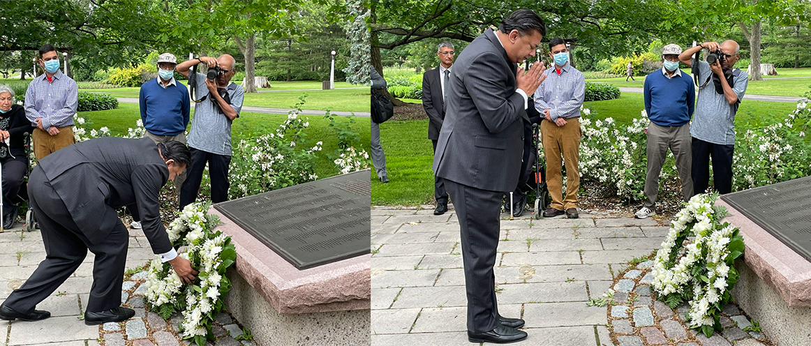  Shri Anshuman Gaur, Deputy High Commissioner paid homage to victims of AI-182 Kanishka bombing at the 37th anniversary memorial service held in Ottawa on 23 June 2022.
