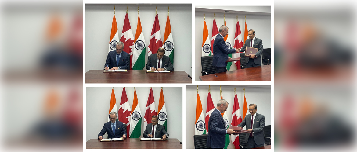  High Commissioner Ajay Bisaria and Prof. Bill Flanagan, President & Vice chancellor of the University of Alberta signed an MOU for establishment of an ICCR Chair for Indian Studies at the University of Alberta
