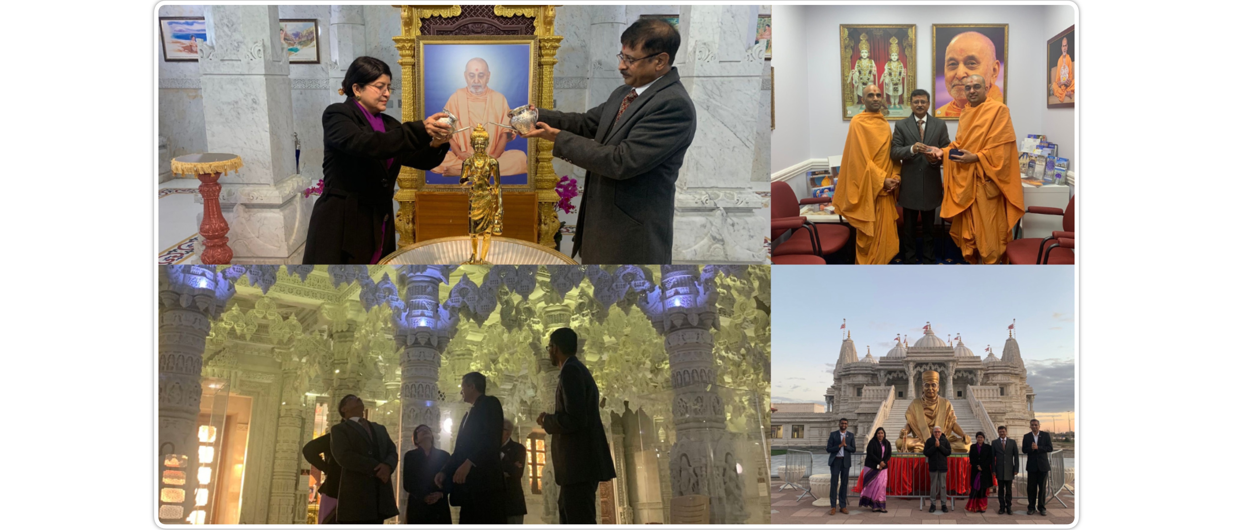  High Commissioner designate Shre Sanjay Kumar Verma along with Smt. Gunjan Verma visited BAPS Swaminarayan Temple at Toronto. ( 8 November 2022)