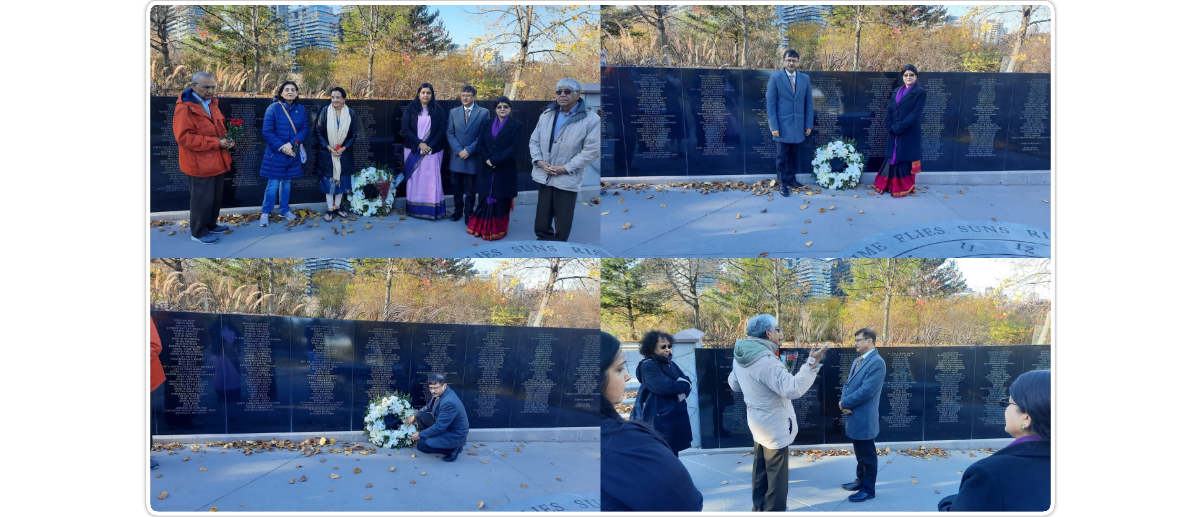  High Commissioner designate Shri Sanjay Kumar Verma paid tribute to victims of terrorist attack of AI182 Kanishka at Humberbay Park memorial. (8 November 2022) 